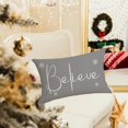 thumbnail image 4 of Christmas Pillow Covers 12 x 20 Inch Set of 2 Merry Christmas Believe White Throw Pillow Covers Winter Xmas Winter Holiday Decorative Cushion Cases for Sofa Couch, 4 of 6