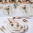 thumbnail image 2 of Ombre Brown Geometric Plaid Retro Abstract Morocco Gingham Cloth Napkins, Washable and Reusable Dinner Napkins Set of 4, Table Napkin for Kitchen Party Birthday Wedding Hotel Housewarming 20"x20", 2 of 8