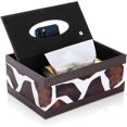 thumbnail image 2 of PU Leather Tissue Bo Cover, Remote Control Holder Large, Rectangle Multifunctional Desktop Organizer for Office Supplies/Phone/Pen/TV Remote Controllers, Napkin Holder Storage Bo , Brown - -, 2 of 7