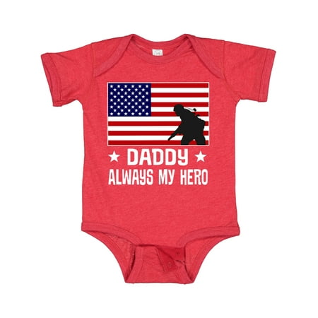 

Inktastic Military Soldier Daddy Always My Hero Gift Baby Boy or Baby Girl Bodysuit