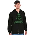 thumbnail image 3 of Keep Calm Shake Shamrocks St Paddys Zip Up Hoodie Men's Women's Brisco Brands M, 3 of 6