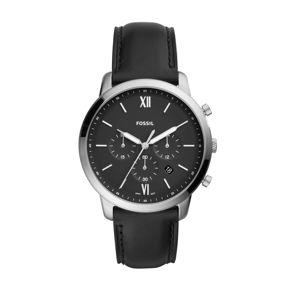 Fossil - Fossil Men's Neutra Chronograph Black Leather Watch FS5452