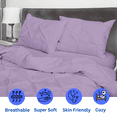 thumbnail image 3 of EASYCOT 800 TC Soft 100% Egyptian Cotton 3 Pieces Pinch Pleated Duvet Cover Set levender , Oversized Queen (100x100), 3 of 6