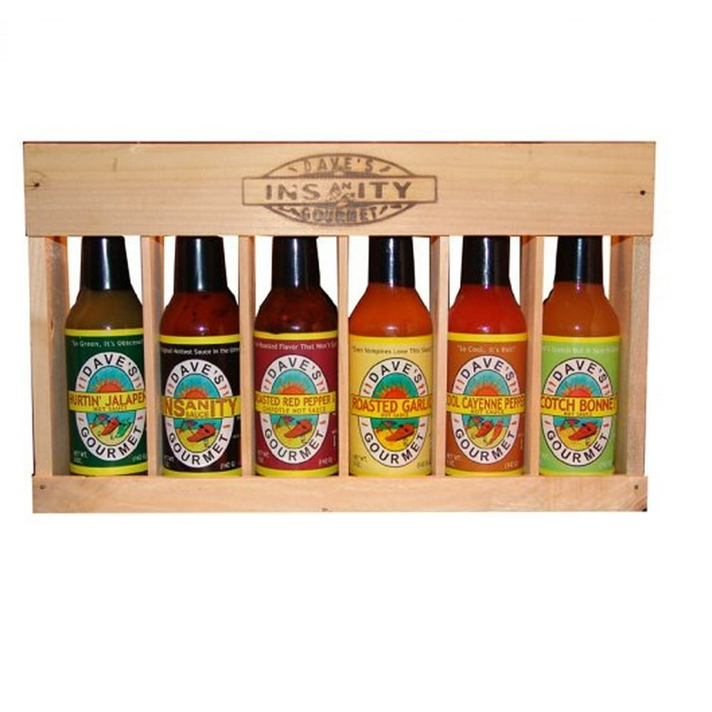 Dave's Gourmet Spicy Six Pack Crated Hot Sauce Collection