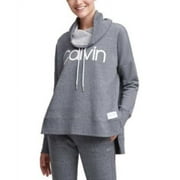 Calvin Klein Performance Funnel-Neck Logo Sweatshirt Grey Women Size XS MSRP $60