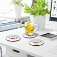 thumbnail image 7 of GZHJMY Christmas Snowman Round Coaster, 4 Pcs Heat Resistant Absorbent Drink Coaster for Kitchen Bar Cafe Decor, 7 of 7