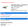 thumbnail image 2 of Brake Master Cylinder - Compatible with 1999 - 2004 Chrysler 300M 2000 2001 2002 2003, 2 of 2