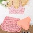 thumbnail image 2 of CAUYDY Children Girl Swimsuits 2 Piece Kids Girls Tankini Bathing Suit Set 8T 9T 10T Teen Girls Bikini Swimwear with Cover Ups Tween Girls Summer Beach Skirt (Sizes 12-13 Years,D01-Orange), 2 of 3