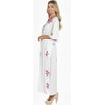 thumbnail image 3 of HAPPY BAY Women's Summer Loungewear OverSize Caftan Maxi Boho Nightwear for Women 2X-3X Oatmeal, Floral, 3 of 5