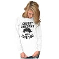 thumbnail image 5 of Chubby Unicorns Need Love Too Rhino Women's Long Sleeve T Shirt Brisco Brands X, 5 of 6
