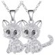 thumbnail image 3 of Cadenas con Dije, MXEKI-002, 2Pzas, Gato/Circonia, Plata, Metal, Cadena y Dije, 3 of 3