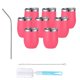 thumbnail image 3 of Juego de 8 vasos de vino de acero inoxidable de 355 ml (12 onzas) con tapa deslizante, ideales para viajes, con aislamiento al vacío de doble pared, aptos para bebidas frías y calientes.,rojo, 3 of 60