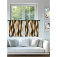 thumbnail image 4 of Yellow Gradient Line Sheer Curtains 54 Inch Long 2 Panels, Abstract Twist Modern Light Filtering Rod Pocket Semi Sheer Curtains, Sheer Voile Drapes for Living Room Bedroom, 52"x54", 4 of 5