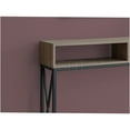 thumbnail image 3 of JERFIT Modern Narrow Console Table with Shelves, Taupe Laminate Top & Black Metal X-Base, Accent Sofa Table for Entryway, Hallway, Living Room or Bedroom, 3 of 10
