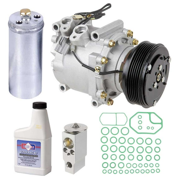 AC Compressor & A/C Kit For Honda Civic 1.7L 2001 2002 w/ 1-Wire Connector - BuyAutoParts