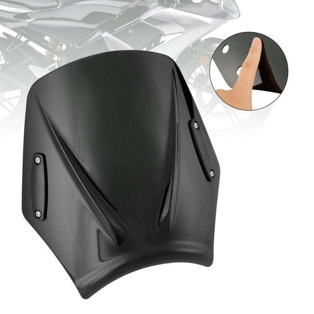 Windshield WindScreen Universal fits for Motorcycle with 22mm / 7/8" handlebar Black