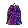 thumbnail image 6 of Rocae Leopard Neon Rainbow Gradient for Durable Canvas Backpack Leisure Large Bag Travel Rucksack Multi-function Backpack Small, 6 of 8