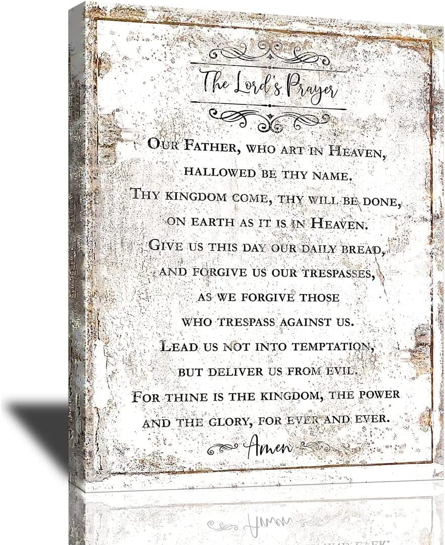 The Lord''s Prayer Canvas Wall Art Christian Bible Verse Wall Decor