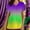 #0051-Green, variant on Uootdi Scrubs for Women V Neck Short Sleeve Mardi Gras Mask Print Lightweight Medical Work Tops Gift