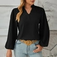 thumbnail image 2 of Plebaso Long Sleeve Shirts for Women Business Casual Work Tops V Neck Office Dressy Tunics Blouses, 2 of 4