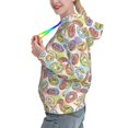 thumbnail image 2 of Wukai Glazed Donuts Print Womens Hoodies Fleece Sweatshirts Long Sleeve Sweaters Pullover Fall Outfits Winter Clothes-Small, 2 of 7