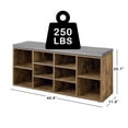 thumbnail image 7 of Shoe Bench Storage Bench with cushion, Entryway Bench with Storage, 10 Compartments Shoe Organizer with 3-Tier Shoe Rack, Adjustable Shelves Shoe Storage for Entryway Hallway Bedroom, Brown, 7 of 7