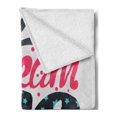 thumbnail image 2 of Dream Soft Flannel Fleece Throw Blanket, Vintage Style Dream Big Message with Stripes and Star Motifs Calligraphic Design, Cozy Plush for Indoor and Outdoor Use, 60" x 80", Multicolor, by Ambesonne, 2 of 5