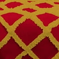 thumbnail image 4 of 1 Piece Luxury Two Tone Diamond Ruffle Pattern Comforter Super Soft, All Season 800 Thread Count, 100% Egyptian Cotton, King/California King Size Gold/Red Solid Color, 4 of 4