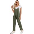 thumbnail image 4 of Women's V Neck Sleeveless Jumpsuits Spaghetti Straps Harem Long Pants Overalls With Pockets, 4 of 6