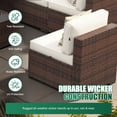 thumbnail image 6 of Clouddwell 7 Piece Outdoor Patio Furniture Set, Wicker Rattan Patio Sectional Sofa Sets, Off White, 6 of 11