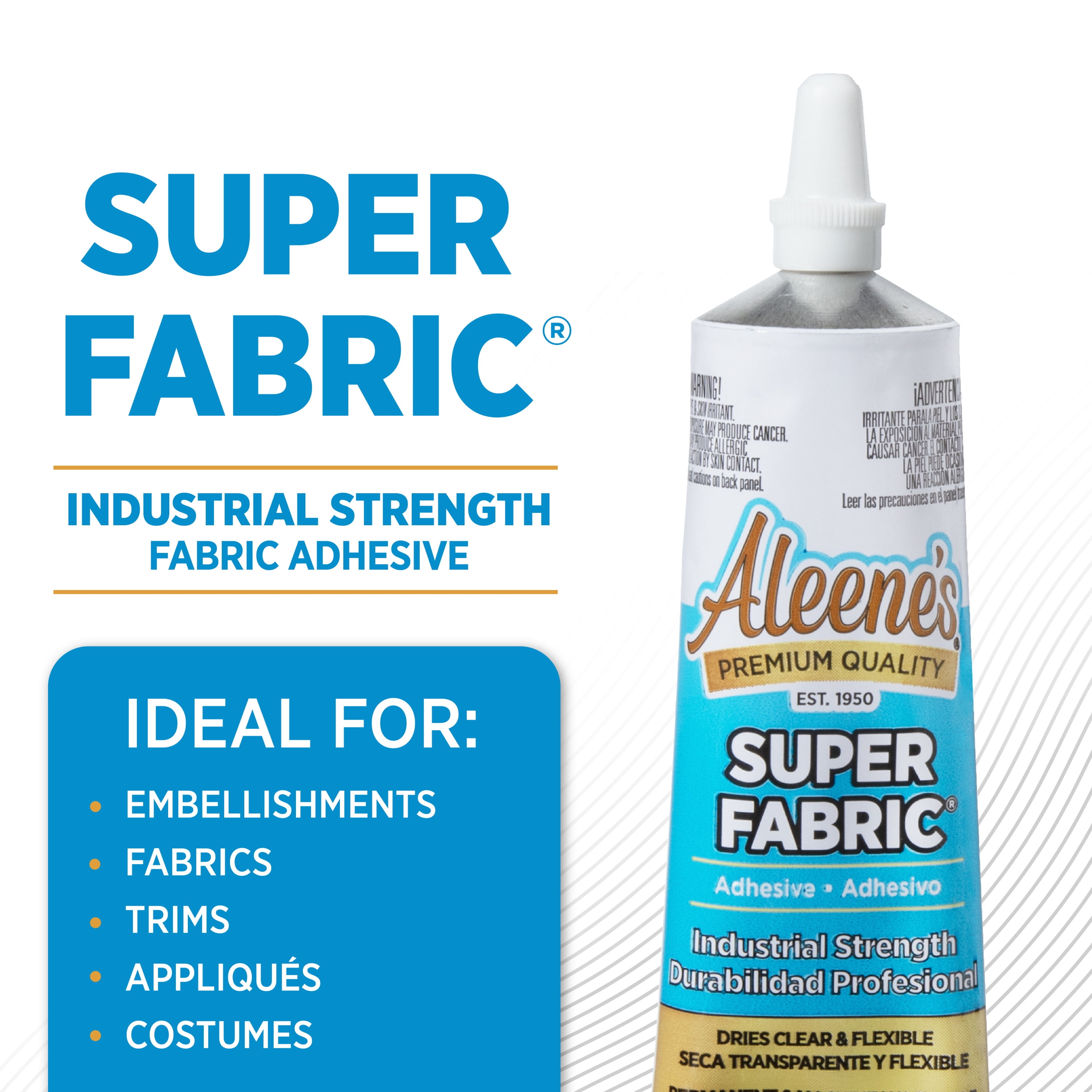 Aleene's Super Fabric Adhesive 1.5 fl oz, Fast Drying, Clear Permanent Fabric Adhesive