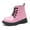 Pink/Glossy leather, variant on DADAWEN Toddler Boys Girls Combat Boots Waterproof Ankle Boots With Side Zipper Black/Glitter 8.5 Toddler