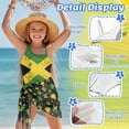 thumbnail image 6 of Jiueut Jamaican Flag Hibiscus Palm Tree Print Swimsuit for Girls One Piece Swimsuits 15-16 Years, Cut Out Swimwear Adjustable Straps One Shoulder Bathing Suit with Cover Up Skirt, 6 of 7
