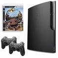 thumbnail image 1 of Sony Playstation 3 PS3 Console Slim 320GB Black with Little Big Planet and 2 Retrofam Controllers (Refurbished), 1 of 5