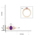 thumbnail image 4 of ANGARA Natural Vintage Style Bezel-Set 1.6 ct Amethyst Ring with Diamonds in 14K Rose Gold for Women (Size-9x7mm) | February Birthstone, Anniversary, Jewelry Gift for Women | Natural Amethyst Ring, 4 of 9