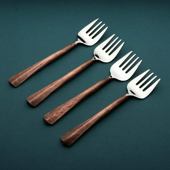 Ridge Design Copper Antique Apetizer/Desert Fork 4 Pcs. Set