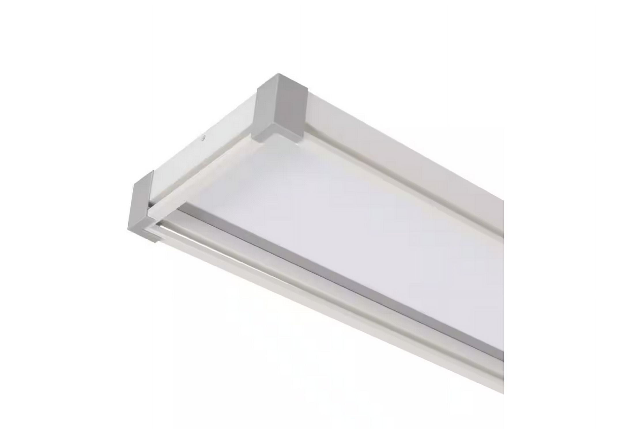 Commercial Electric Sebastian 48 in. x 13 in. Modern White Satin Nickel CCT Selectable LED Flush Mount Ceiling Light 4000 Dimmable Lumens