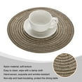 thumbnail image 4 of Uxcell 6pcs Round Braided Placemats 12" Non-Slip Round Table Mats for Dining Tables Washable Heat Insulation Woven Placemats, Brown, 4 of 7
