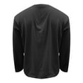 thumbnail image 5 of S-4X Plus Size Waffleknit Sweatshirts for Men Big & Tall Long Sleeve Shirts Fake-Two-Piece Pullover Crewneck Solid Color Going-Out Sweatshirt Tops, 5 of 6