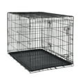 thumbnail image 2 of Vibrant Life Wire Dog Crate, Double-Door, Divider and Leak-Proof Tray, Metal, Foldable, Durable, Black, 42" with Durable and Water-Resistant Crate Mat, Black, 42", 2 of 3