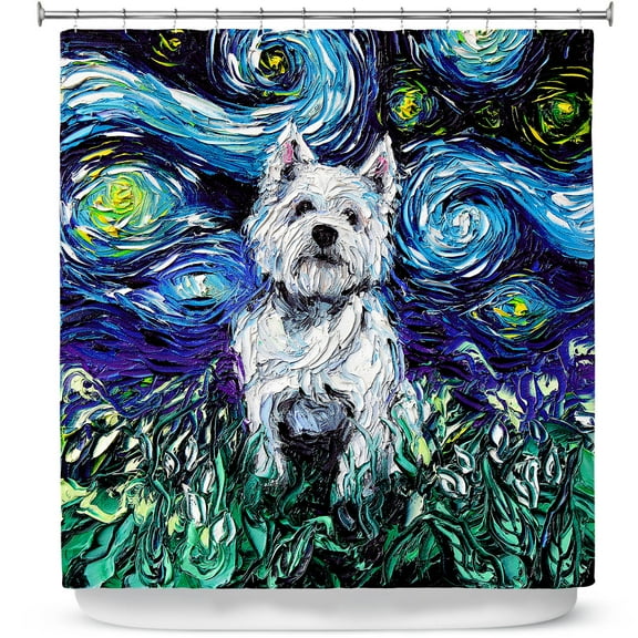 Shower Curtains 70" x 93" from DiaNoche Designs by Aja Ann - Westie