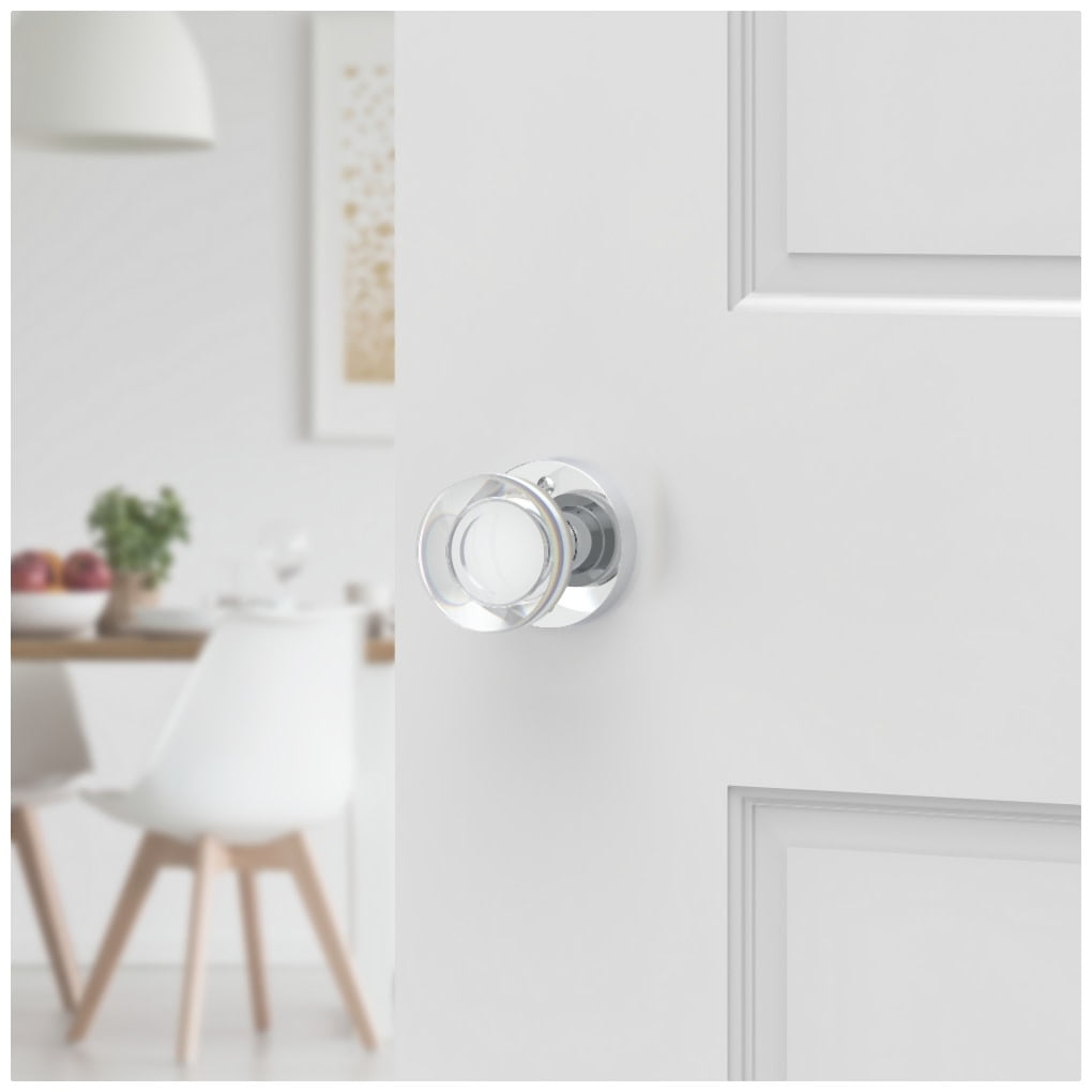 Baldwin PSCCYCRR044 Contemporary Crystal Passage Door Knob Set - Brass