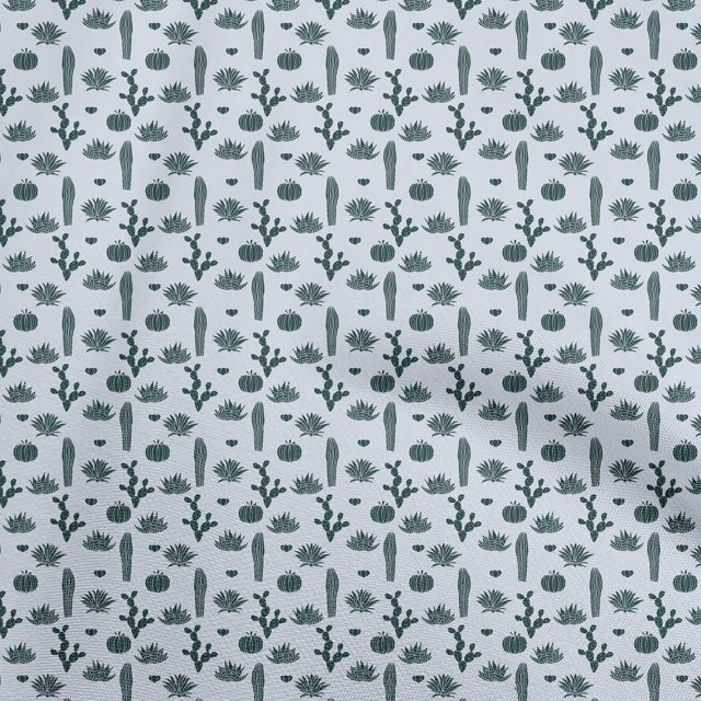 oneOone Rayon Light Blue Fabric Cactus Fabric For Sewing Printed Craft Fabric By The Yard 56 Inch Wide