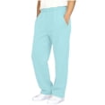 thumbnail image 4 of ATOGUTA Girls Sweatpants School Uniform Pants Cozy Elastic Waist Casual Long Trousers with Pockets Blue, Size 5T-14, 4 of 8