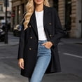 thumbnail image 3 of Guluxicc Womens Dressy Coats Double Button Lapel Collar Long Sleeve Coats with Side Pockets for Everyday Fall Winter, 3 of 5