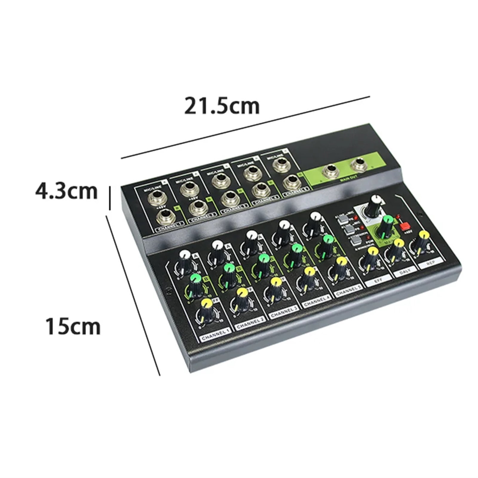 Professional 10 Channel Digital Mini Audio Mixer Stereo Mic/Line Mini Mixer 48V Volume Control for Recording DJ Live Broadcast ,Precision Control