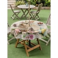 thumbnail image 3 of Outdoor Tablecloth with Umbrella Hole and Zipper, Easter Cute Bunny Round Table Cloth 54 Inch Waterproof Tablecloth, Eggs Spring Daisy Flowers Vintage Picnic Table Cover for Patio Camping, 3 of 7