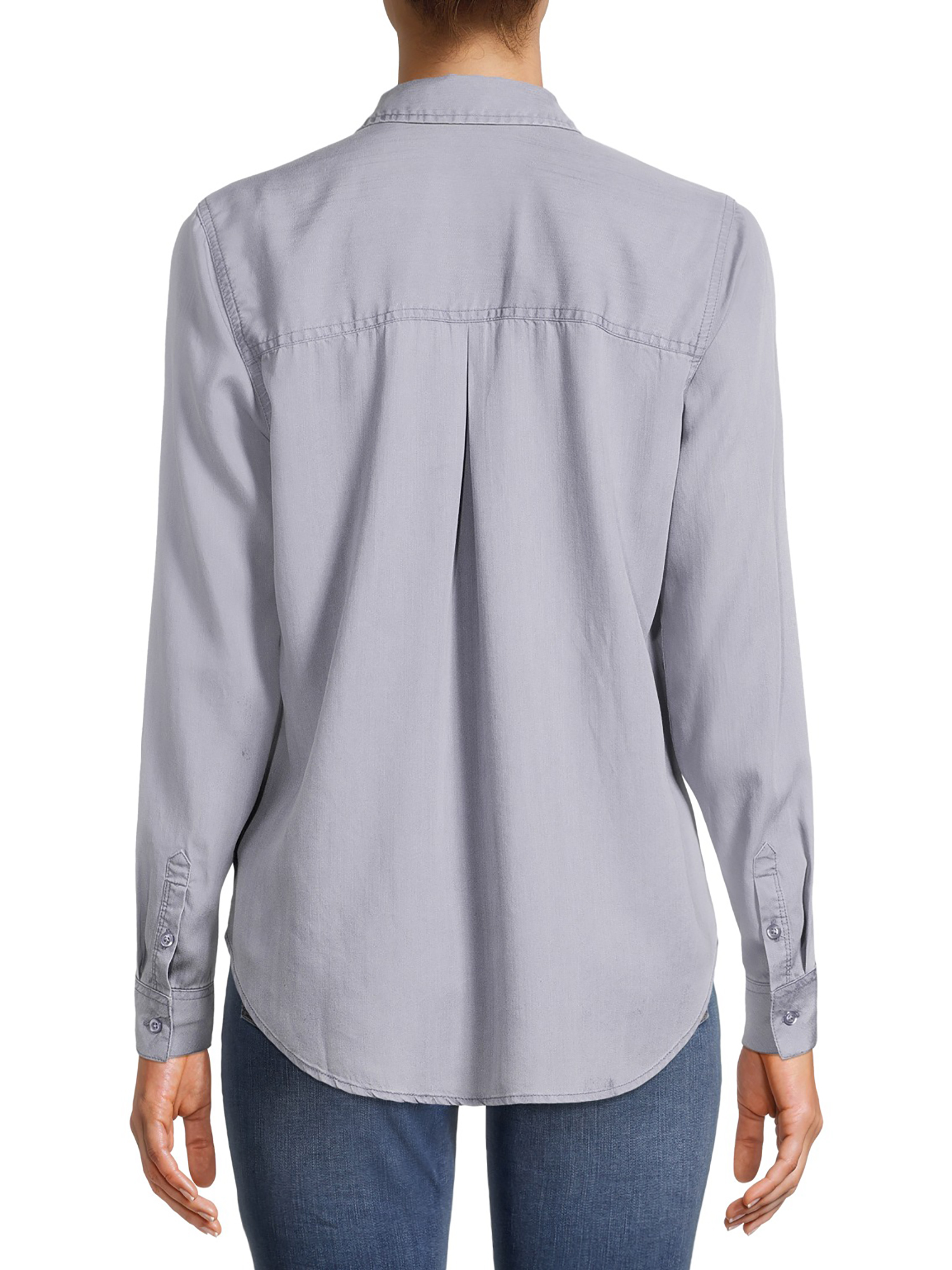 Time and Tru Women's Long Sleeve Button-Front Shirt - Walmart.com