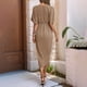 thumbnail image 3 of WILLBEST Vestido Casual De Mujer, Vestidos De Manga Corta Para Mujer, Moda, Cuello En V, Plisado, Ajustado, Fluido, Con Vuelo, Vestido Midi Irregular, 3 of 3