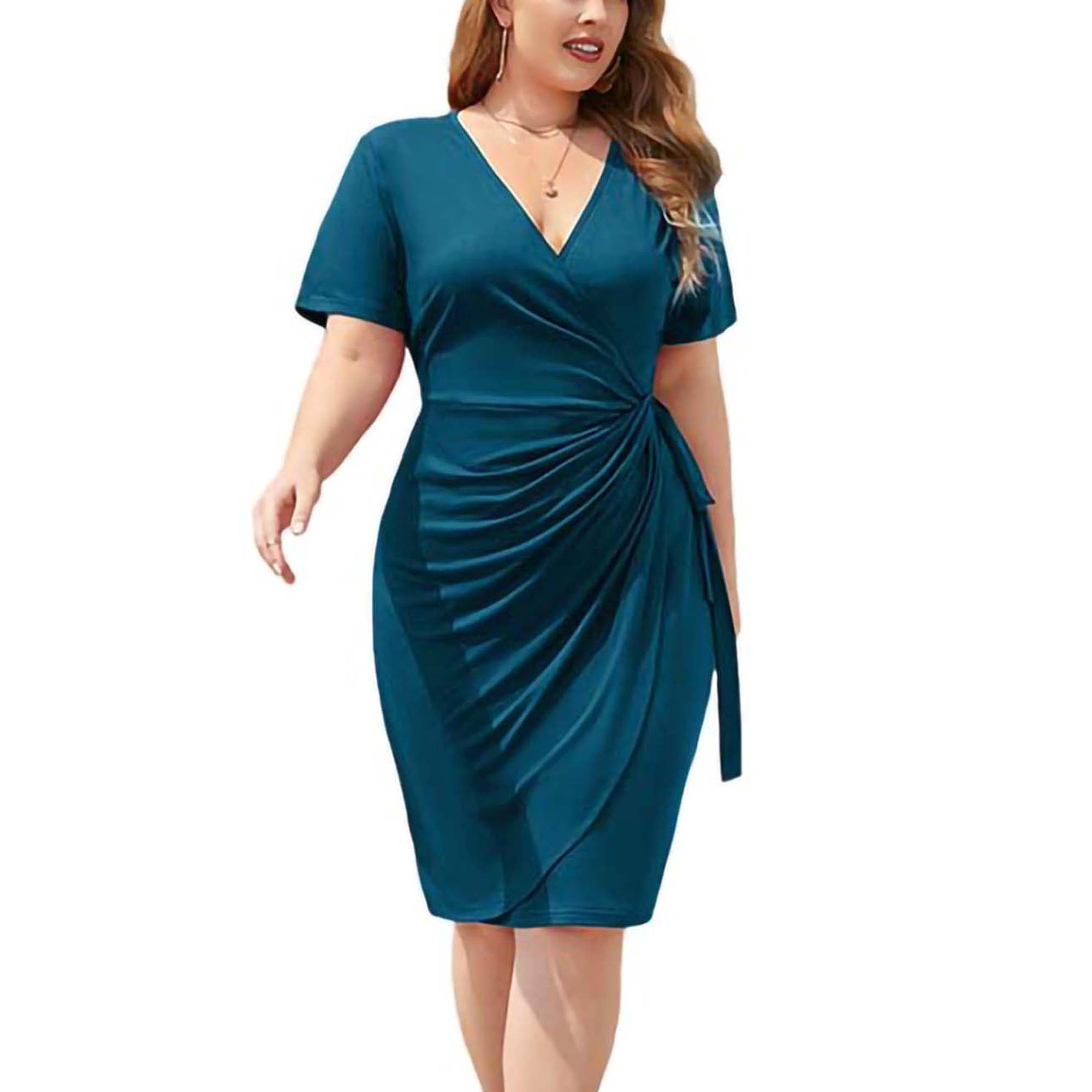 strapless open back dress Long Sleeve V-Neck Pleated Satin Midi Dress main image 1
